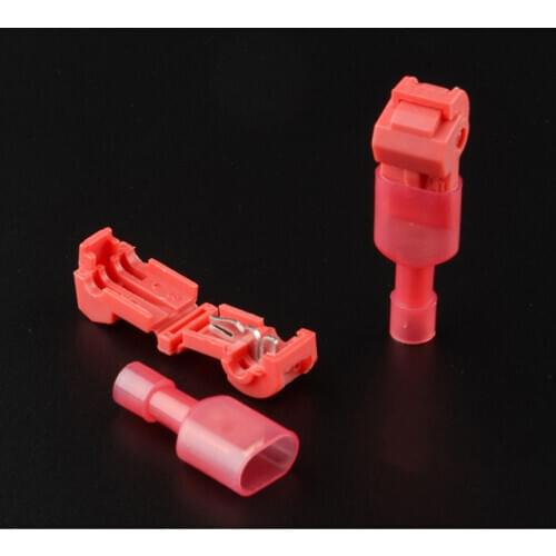 40pcs Red Quick Lock Splice Wire Connector Terminal Crimp Clip Car Wiring Cable