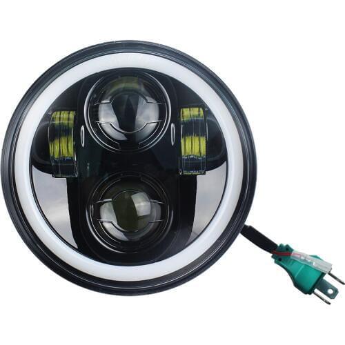5.75 inch Motorcycle Moto LED Projector 5-3/4" white abmer turn signal Full Halo Headlight For Dyna Sportster