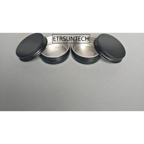 500pcs/lot 10g 15g 30g Black Aluminum Jar Empty Small Lip Oil Cosmetic Eye Cream Bottle Refillable Batom Travel Tin F2982