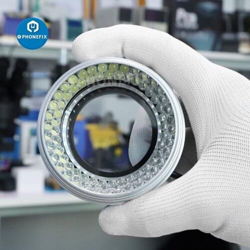 Anti-Dust Smoke Lens 72pcs LED Ring Lamp USB Charging Microscope White Light Lamp for Stereo Microscope Shadow Less Ring Light