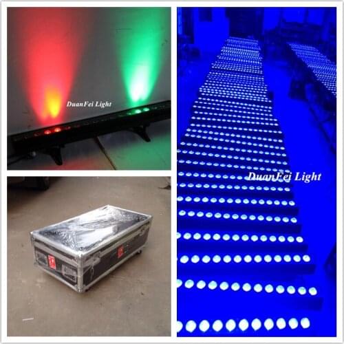 8pcs+Flight case) Pixel Dmx channel lamp light LED Flood wash bar indoor stage wall washer rgbw led bar 18*10w