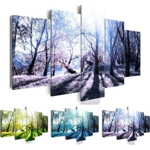 Forest Landscape 5 Piece diamond mosaic full square diamond painting cross stitch kit diamond embroidery Still lifeModern decor
