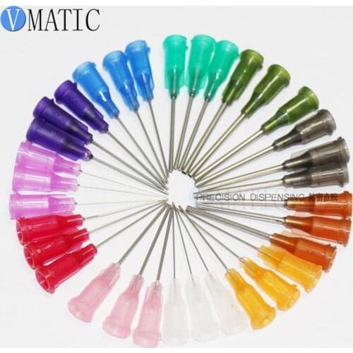 Free Shipping 1" Inch Tube Length 100Pcs 14/15/16/18/20/21/22/23/25/27 Glue Adhesive Dispensing Needle Tips