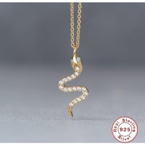 BOAKO 925 Sterling Silver Gold Snake Pendant Clavicle Chain Chocker Women 2021 Trend Necklace Luxury Fine Jewelry Wedding Gifts