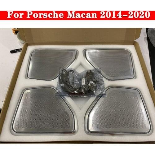 For Porsche Macan 2014-2020 Synchronize Original Car LED Ambient Light Door Audio Cover Speaker Atmosphere Lamp Panel