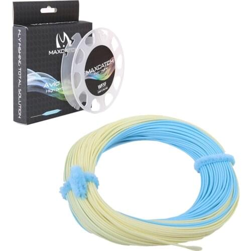 Maximumcatch 100FT 3/4/5/6/7/8WT Double Color Fly Fishing Line Weight Forward Floating Fly Line with 2 Welded Loops