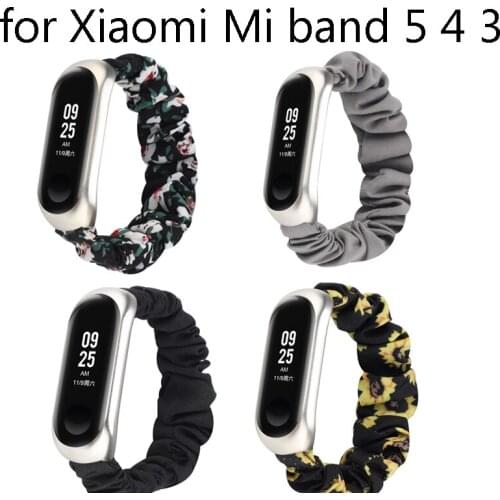 Scrunchies Elastic Strap For Xiaomi Mi Band4/5 Bracelet For Mi Band 5 Wristband Breathable Replaceable Straps For Miband4 TSLM1