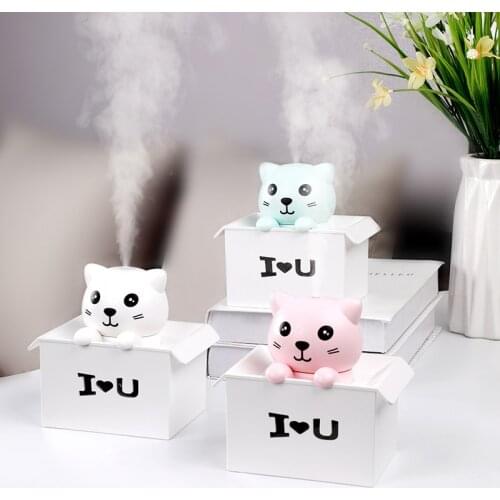 ELOOLE Cute Animal Humidifier Mini USB Air Atomizer Nanometer Spray Portable Purifier With Night Light For Home Car Office