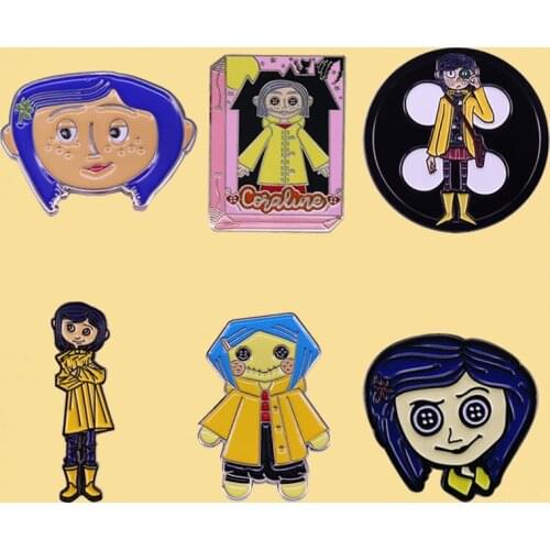 Coraline Enamel Pins Book Secret Door Lapel Badge Men Women Fashion Jewelry Gifts Anime Movie Novel Knapsack Hat Collar Pins