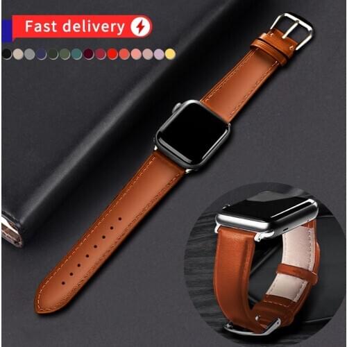 Casual Leather Band Loop Strap For Apple Watch 4 3 2 1 38mm 40mm Men Leather Watch Band for iwatch 5 44mm 42mm Bracelet