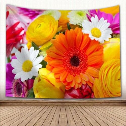 Beautiful Gerberas Flower Tapestry Wall Hanging Wall Fabric Tapestry Art Home Decoration Sleeping Pad Wall Carpets Dorm Decor