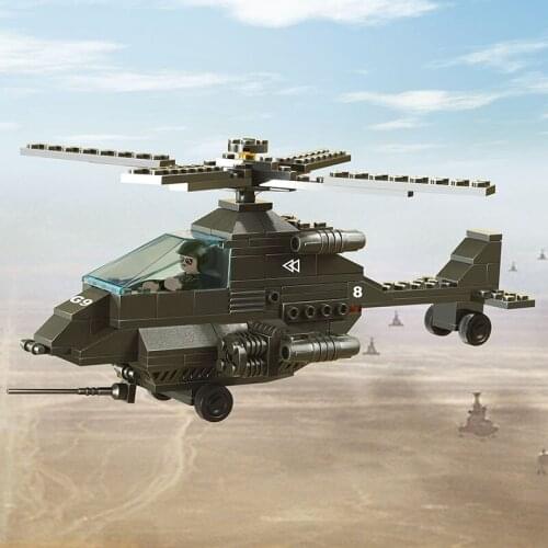 Air Force Aircraft Model Military apache Child Educational helicopter building block Weapon Bricks DIY Toys Gifts for boys