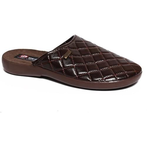 Overhead Male Brown Black Winter Leather Home Slippers