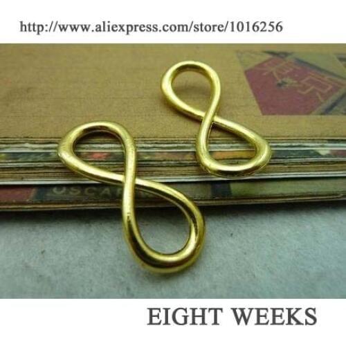 Zinc alloy pendant jewelry accessories diy handmade material charms Bright golden eight connections