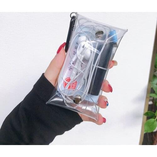 Transparent PVC Storage Bag Card Holder Coin Purse Bus Card Earphone Bag Portable Car Keychain Housekeeper Wallet Pencil Cases