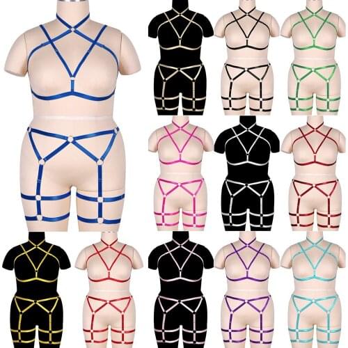 Plump Women Fetish Chest Bondage Harness Plus Size Lingerie Harajuku Sexy Erotic Body Cage Bra Gothic Suspenders Garter Belt