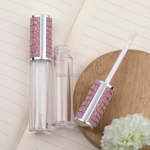 6ml Rainbow Colorful Cap Empty Clear Lip Gloss Tube With Wand Plastic Lipgloss Packaging Container Refillable Bottle 30/50pcs