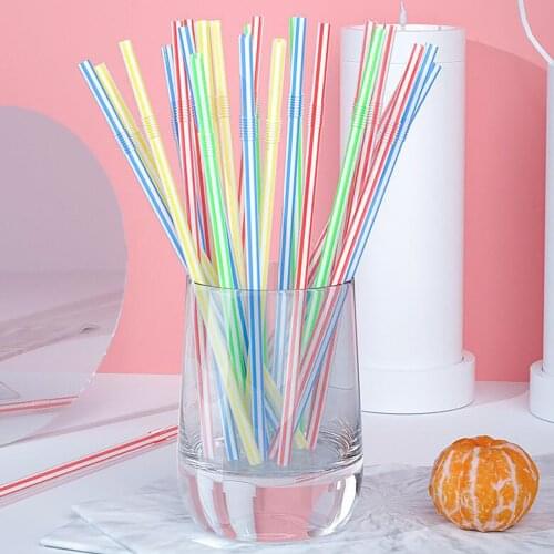 1200PCS/Set 21cm Colorful Disposable Plastic Curved Drinking Straws Wedding Birthday Party Bar Drink Accessories 2021