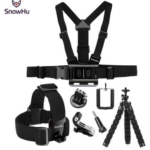 SnowHu for Gopro Accessories set Head Belt Strap Mount Adjustable For Gopro Hero 9 8 7 6 5 + for SJCAM Yi 4K sport camera GS65