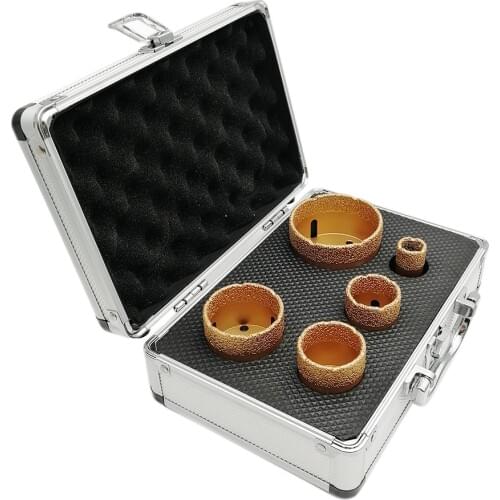 SHDIATOOL 1set/5pcs M14 Vacuum Brazed Diamond Drill Core Bits With Box Dia 20/35/40/50/68mm Granite Marble Ceramic Hole Saw
