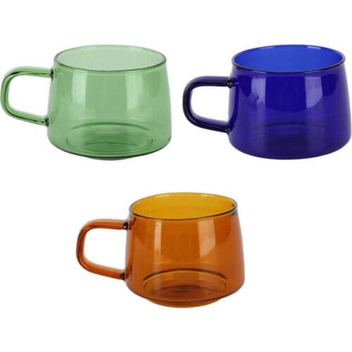 Glass Mug Transparent Coffee Cup with Handle for Home for Milk for Latte