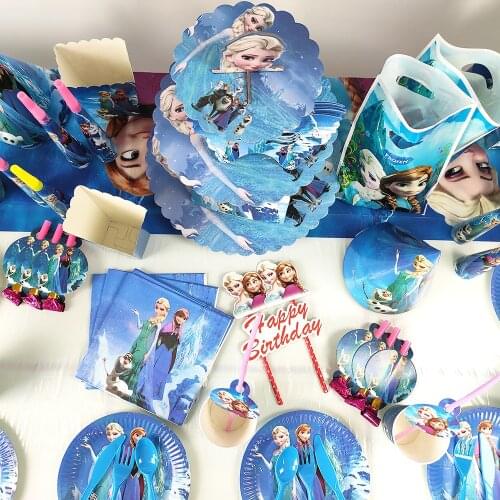 Disney Frozen Aisha Party Decoration Layout Supplies Children Flag Banner Cartoons Cake Decor Celebrate Birthday Christmas Set