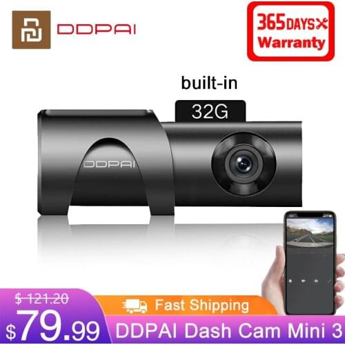 Xiaomi DDPAI Dash Cam Mini 3 1600P HD Car Camera 32GB 2K Android Hidden 24H Parking Monitor Auto Drive Vehicle Video Recroder