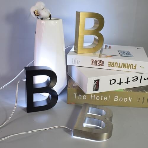 Waterproof Metal 3D Led House Number Plates Stainless Steel Light Outdoor Home Hotelname Plate Illumilous Lettre Sign Address