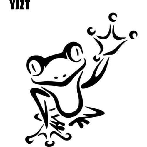 YJZT 12.8CM*15.3CM Frog Creative Pattern Decoration Car Stickers Car Door Vinyl Decal Black/Silver C4-2086