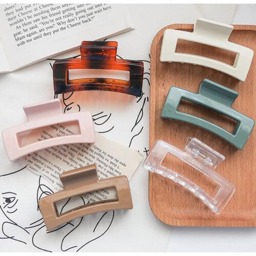 Vintage Claw Clip Hair Clips Colorful Solid Color Geometric Shape Hair Clips for Women Hair Claw Hairclip Girls Hair Accessories