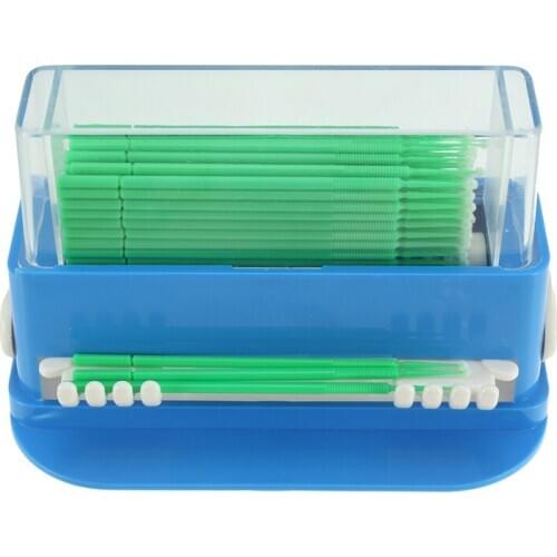 1 Set Dental Disposable Micro Applicator Tip Brush Dispenser With 100 Applicators
