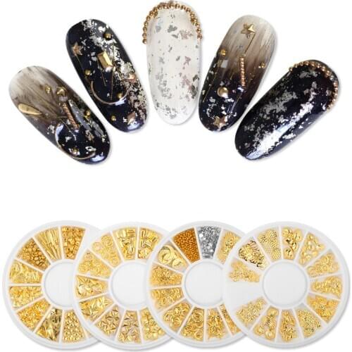 1pc Retail Nail Art Studs Crystal Rhinestone Decor Wheel Mixed Accessory Stud in Wheel For DIY Nail Art Decoration 3D Alloy Stud