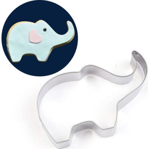 1PC Cartoon Snail Elephant Shaped Fondant Cookie Biscuit Cutter Stainless Steel Mold Baking Cake Decorating Tools LB 391