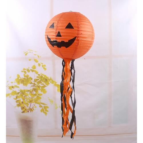 1pcs 30cm Halloween lantern pumpkin Halloween Jack portable hanging paper lantern pumpkin lantern band shafree shll