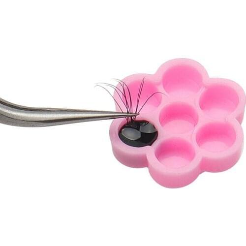 100PCS Eyelash Extension Glue Cups Pink Flower Delay Cup Grafting Eyelash Aid Tool Eyelash Extension Makeup Tools
