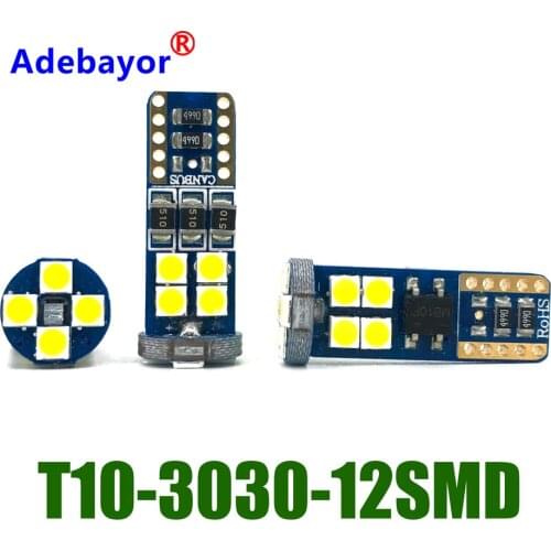 100PCS T10 LED W5W canbus Error 3030 12 LED Interior light T10 Car Led 12 v Free Reading Light Clearance Light Truck Lamp