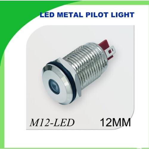 12mm LED metal pilot light waterproof IP65 IK10 home decor nickel plated brass