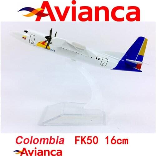 16CM 1:400 FK50 model Colombia Satena AVIANCA airlines with base alloy metal aircraft plane collectible display model collection
