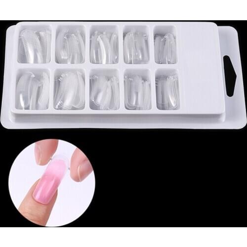 Nail Dual Forms Finger Extension Quick Building Mold Tips Nail Art UV Builder Tool 20Pcs/Pack