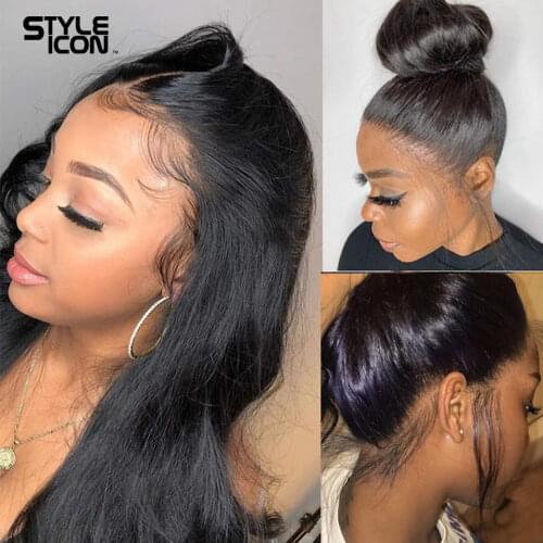 360 Straigt HD Transparent Lace Wigs13x4 Lace Front Human Hair Wigs For Block Women Brazilian 32 Inch Straight Lace Frontal Wig