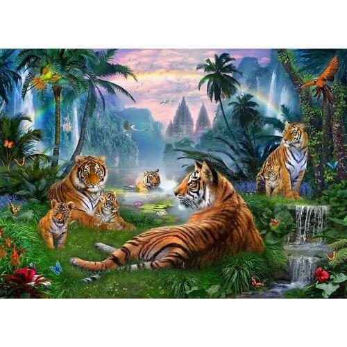 5d diy Diamond Painting Animals Tiger Full Square/Round Diamond Embroidery Mosaic Rhinestones painting Wall Decor