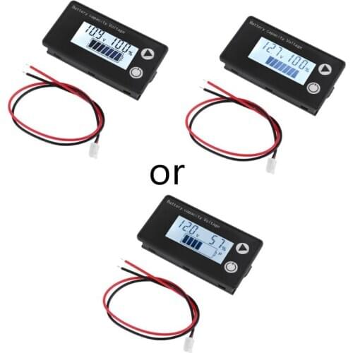 Battery Capacity Indicator DC 8V-100V Lead Acid Lithium LiFePO4 Car Motorcycle Voltmeter Voltage Gauge 12V 24V 48V 72V