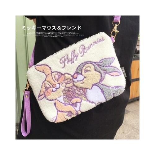 Free Shipping Cartoon Fashion Bag Benny Rabbit Holding Flowers Strange Embroidery Lady Cross-body Bag Shoulder Bag Women Bag