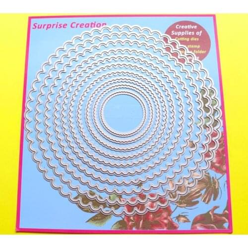 Large Cutting dies Scalloped Circle Scrapbook Paper Crafting DIY Stencil