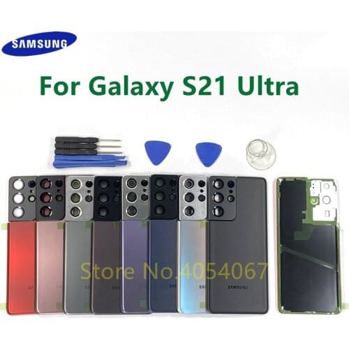 Rear Panel Case Battery Glass Back Door Cover Housing For Samsung Galaxy S21 Ultra G998 G998F/DS G998B Pre-Adhesive Sticker