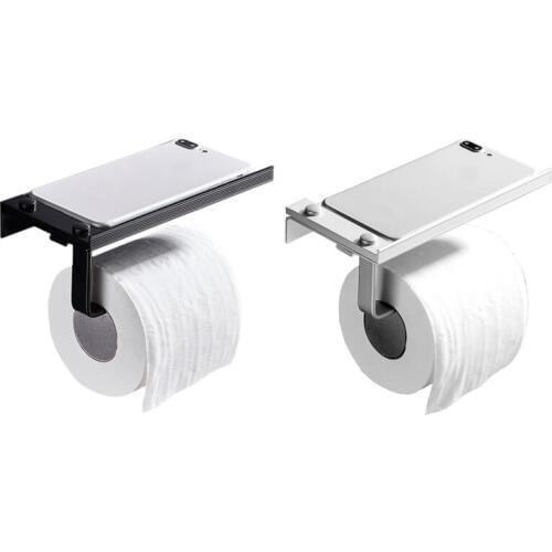 Bathroom Tissue Holder Space Aluminum Tissue Box Toilet Toilet Hotel Mobile Tissue Holder Roll Holder Free Punching