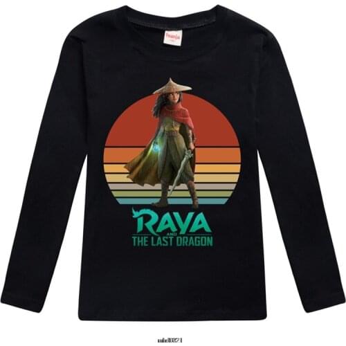 Boys Childrens Long-sleeved T-shirts Raya and The Last Dragon Cotton Childrens Clothing Baby Girls Tops T-shirt Clothes