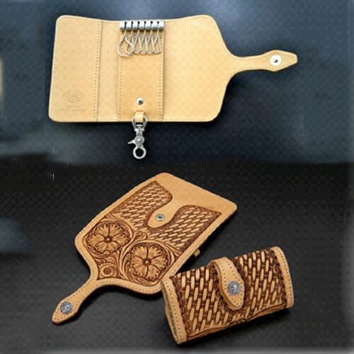Designer leather craft cutting template key ring stamping material wallet cutting die knife mould hand punch tool 5pcs parts/set