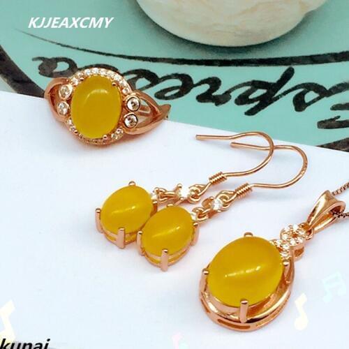 KJJEAXCMY Boutique jewelry Choi Po jewelry 925 silver chrysanthemum chloe set simple and generous wholesale