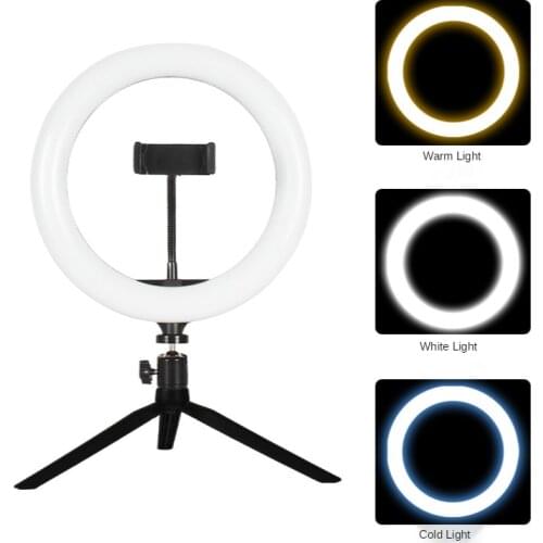 Vlog Ring Lamp for Phone 26CM/10 Inch Rgb Video Light Desktop Tripod/Floor Stand Youtube/TikTok